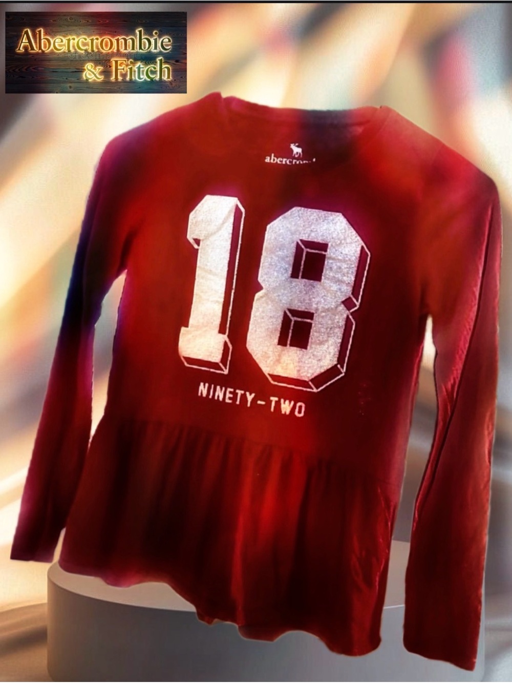 Abercrombie & Fitch Kids Burgundy Long Sleeve Tee Dress
